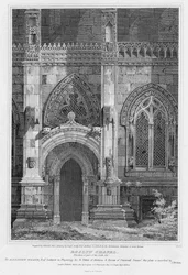 Roslyn Chapel, Erhebung eines Teils der Südseite, graviert von J. Burnett, 1810